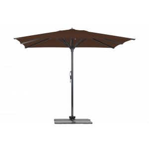 Parasol Rio + Housse + Pied en croix Géant Terrasse Piscine Jardin Plage Droit Carré 400x400 Gris foncé mât Acrylique latimacryl Chocolat