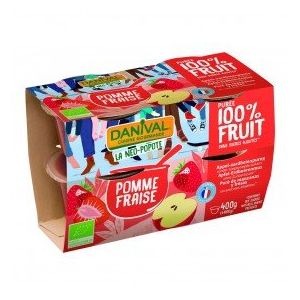 Purée 100% fruits pomme-fraise 4x100g bio