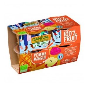 Purée 100% fruits pomme-mangue 4x100g bio