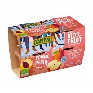 Purée 100% fruits pomme-pêche 4x100g bio