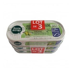 Sardines MSC à l'huile d'olive bio 115g x3