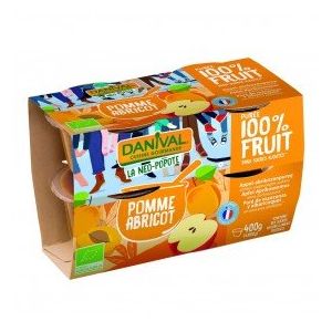 Purée 100% fruits pomme-abricot 4x100g bio