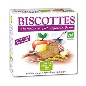 Biscottes complètes aux graines de lin 270g bio