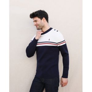 PULL EN LAINE BLANC MADE IN FRANCE HOULGATE | MAISON FT X SAINT JAMES