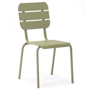 Chaise de jardin empilable aluminium - Alicante - L.55 x l.42 x H.85 cm 126 - Couleur Vert Jonc
