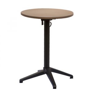 Table bistro ronde aluminium - Alicante - L.55,5 x l.55,5 x H.74 cm - 2 personnes 126 - Couleur Moka