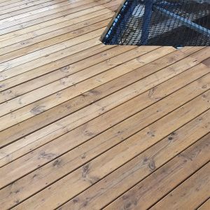 Kit terrasse complet - PIN BRUN - AB LISSE - Ep.27 mm x l.145 mm - L.4,2 m - À partir de 10 m² Surface 50 m²