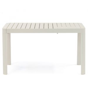 Table de jardin extensible Aluminium - Calypso - L.134/194 x l.80 x H.75 cm - Gris perle - 6/8 personnes