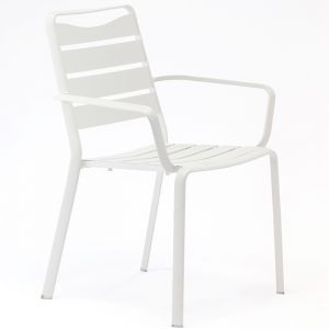 Fauteuil de jardin empilable Aluminium - Spring - L.58,3 x l.61,2 x H.86 cm 126 - Couleur Blanc