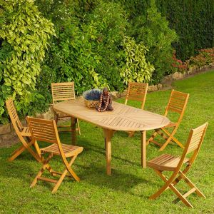 Table Durban - L.160/220 x l.100 cm - 6/8 personnes + 6 chaises Saturne AP5-Pack 3404-defaultCombination