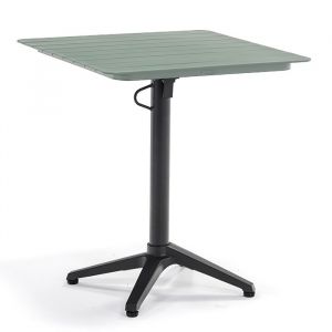 Table bistro Aluminium - Spring - L.67 x l.67 x H.75 cm - 2 personnes 126 - Couleur Anthracite / Gris pierre