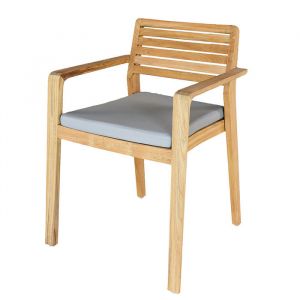 Fauteuil de jardin empilable Teck naturel - Aquariva - L.55,5 x l.59 x H.82 cm