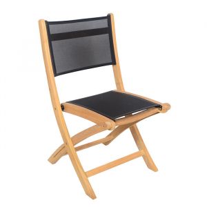 Chaise de jardin pliante Teck naturel - Navy- L.57,5 x l.50 x H.87 cm