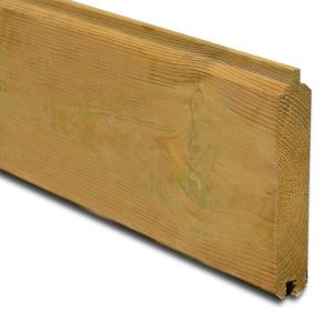 Échantillon Lame de palissade bois - Traité Vert - Plate - À monter - Ep.33 mm / l.128 mm
