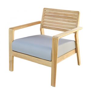 Fauteuil bas de jardin empilable Teck naturel - Aquariva - L.68 x l.71 x H.72 cm