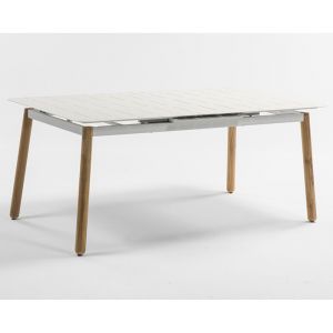 Table de jardin extensible aluminium - Alicante - L.180/230 x l.100 x H.76 cm - 8/10 personnes 126 - Couleur Blanc