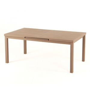 Table de jardin extensible Aluminium - Typon - L.134/194 x l.80 x H.75 cm - Blanc pierre - 8/10 personnes