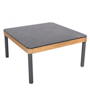 Table basse de jardin Teck/HPL - Kallysta- L.68 x l.68 x H.35 cm