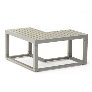 Table basse de jardin Aluminium - Spring - L.70 x l.70 x H.35 cm - Gris pierre