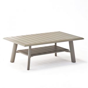 Table basse de jardin Aluminium - Spring - L.96 x l.60 x H.35 cm - Gris pierre