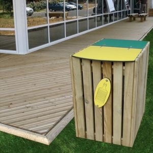 Poubelle en bois Eco Duo - H. 75 cm / l. 73.5 cm / P. 52 cm - 2 x 100 Litres