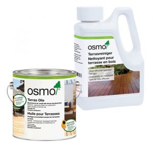 Pack Entretien OSMO pour Terrasse Bois : Nettoyant + Huile 16 - Couleur Bangkiraï Naturel