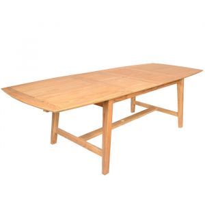 Table de jardin extensible Teck naturel - Moon - L.180/260 x l.100 x H.75 cm - 8/10 personnes