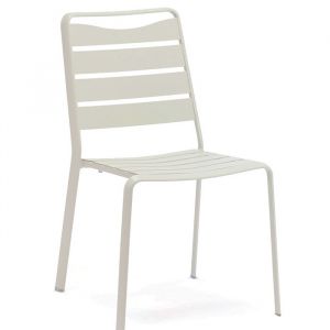 Chaise de jardin empilable Aluminium - Spring- L.58,3 x l.52,5 x H.86 cm 126 - Couleur Blanc