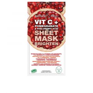 Fab Face Food Vit C + Pomegranate & Hyaluronic Acid mascarilla de tela 1 u