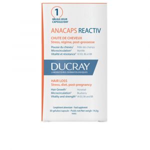 Anacaps Reactiv Compl&eacute;ment alimentaire pour chute de cheveux r&eacute;active 30 unit&eacute;s