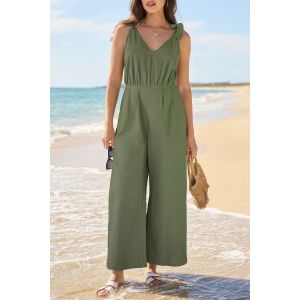 Combinaison verte col V sans manches