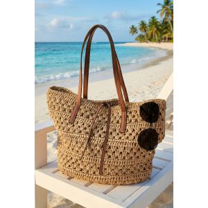 Sac en paille simili cuir