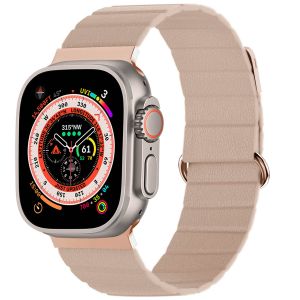 imoshion Bracelet en cuir magnétique Apple Watch Series 1 - 11 / SE / Ultra (44/45/46/49 mm) - Beige