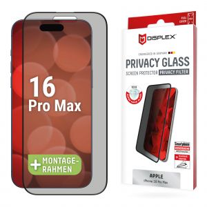 Displex Protection d'écran en verre trempé Privacy Apple iPhone 16 Pro Max