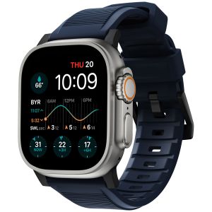 Nomad Bracelet robuste FKM Apple Watch Series 1 t/m 11 / SE / Ultra (44/45/46/49 mm) - Zwart / Blauw