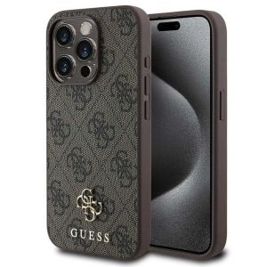 Guess Coque 4G Metal Logo MagSafe Apple iPhone 15 - Marron