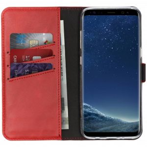 Selencia Étui portefeuille en cuir véritable Samsung Galaxy S8 - Rouge