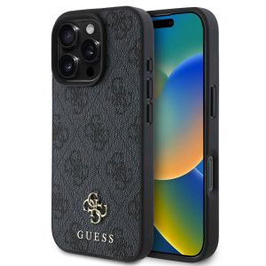 Guess Coque 4G Metal Logo MagSafe Apple iPhone 16 Pro Max - Noir