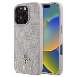 Guess Coque 4G Metal Logo MagSafe Apple iPhone 16 Pro Max - Rose
