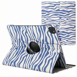 imoshion Coque tablette Design rotatif &agrave; 360&deg; Apple iPad Air 13 pouces (2026) M4 / (2025) M3 / (2024) M2 - White Blue Stripes