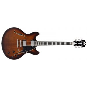 D'Angelico Premier DC Double Cutaway Stop-Bar Tailpie CE Brown Burst