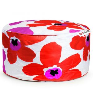 Pouf poire Sit&Joy 55x35cm - Si&ecirc;ge pour enfant Tabouret Orange Rose &agrave;&nbsp; fleurs