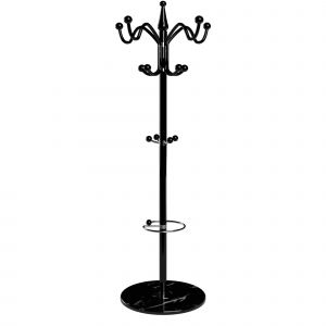 Porte-manteau noir 1,7m avec porte-parapluie pied en marbre