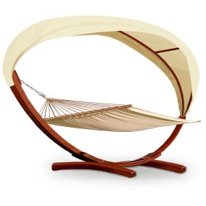 Hamac 2 personnes 100% coton avec cadre en bois et toit