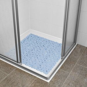 Tapis de baignoire douche antid&eacute;rapant Bleu clair Rectangulaire 53 x 52 cm