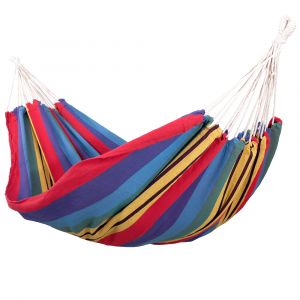 Hamac 210x150cm - Multicolore - Grand hamac - Rayures color&eacute;es - Hamac de jardin