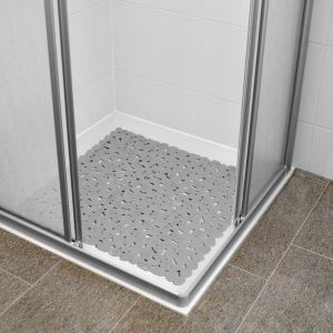 Tapis de baignoire douche antid&eacute;rapant Anthracite Rectangulaire 53 x 52 cm
