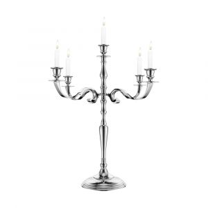 Chandelier 5 branches Bougeoir Transformable Argent 40cm Bougie Chandelle D&eacute;co