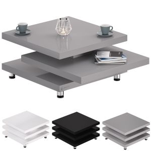Table basse New York grise 60x60cm rotative