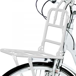 Porte-bagage avant pour v&eacute;lo - Blanc - Pour roues de  24"-28"" - Support en m&eacute;tal"